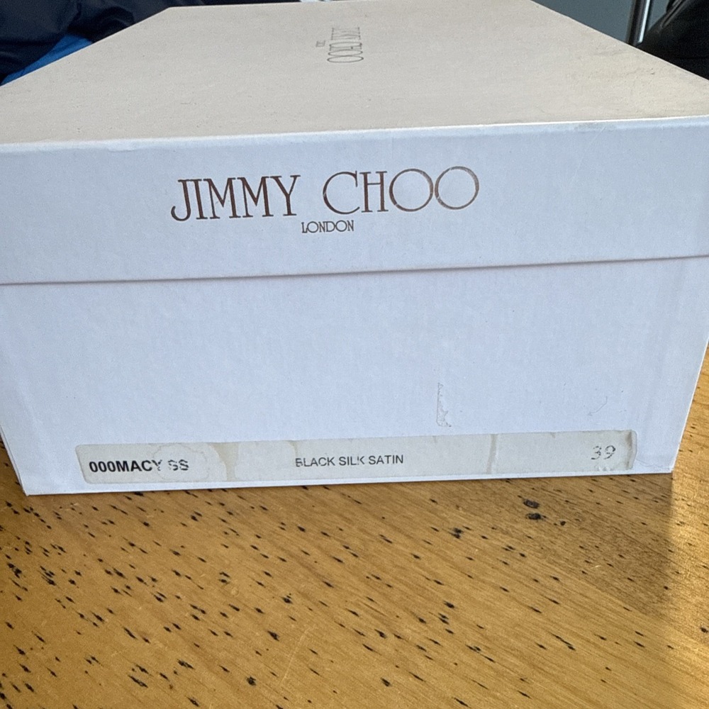Jimmy Choo Black Satin Macy Shoe 39 Timeless, Classy - Picture 6 of 6